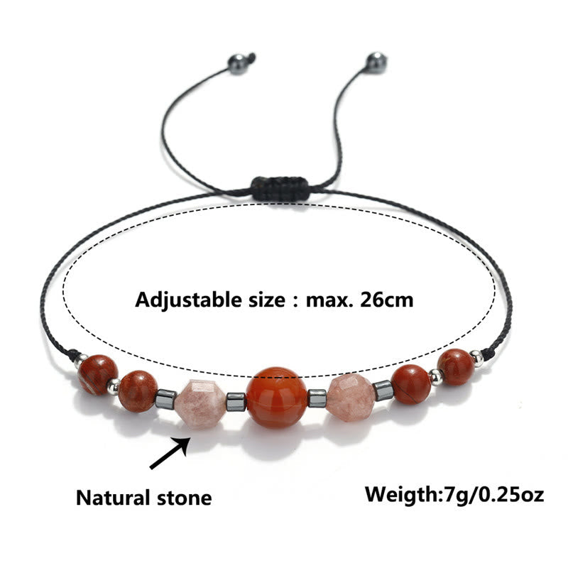 Bracelet d'énergie positive en jaspe rouge cornaline