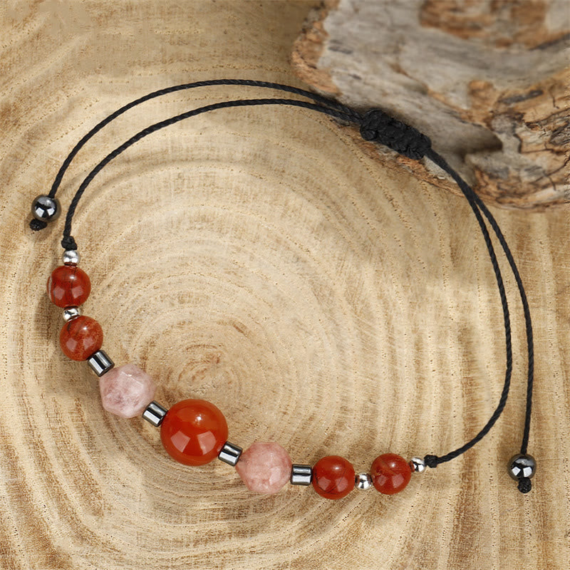 Bracelet d'énergie positive en jaspe rouge cornaline
