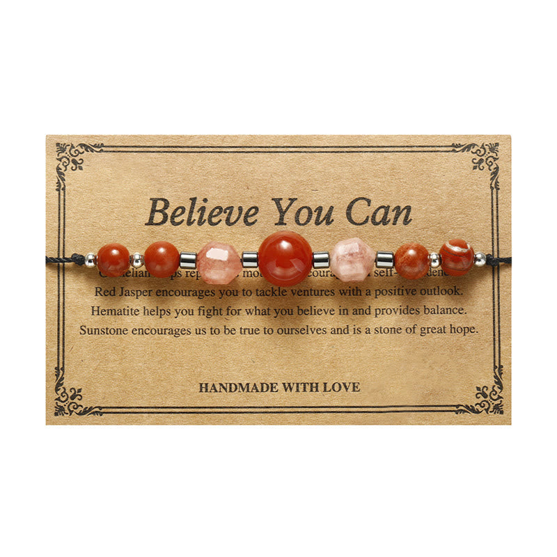 Bracelet d'énergie positive en jaspe rouge cornaline