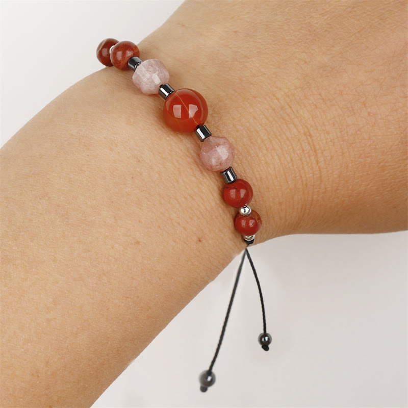 Bracelet d'énergie positive en jaspe rouge cornaline