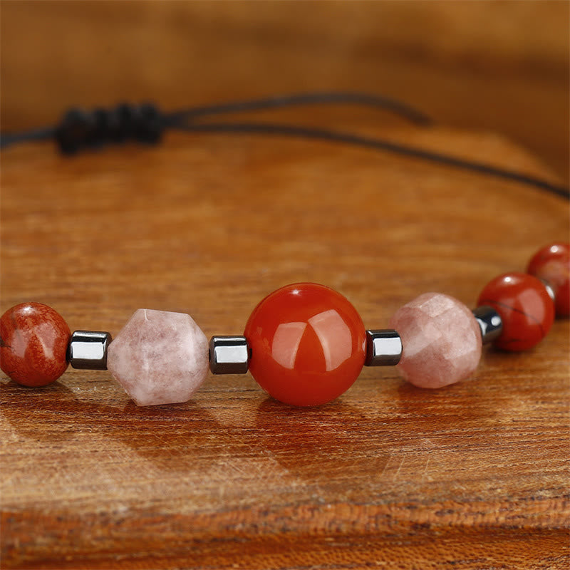 Bracelet d'énergie positive en jaspe rouge cornaline