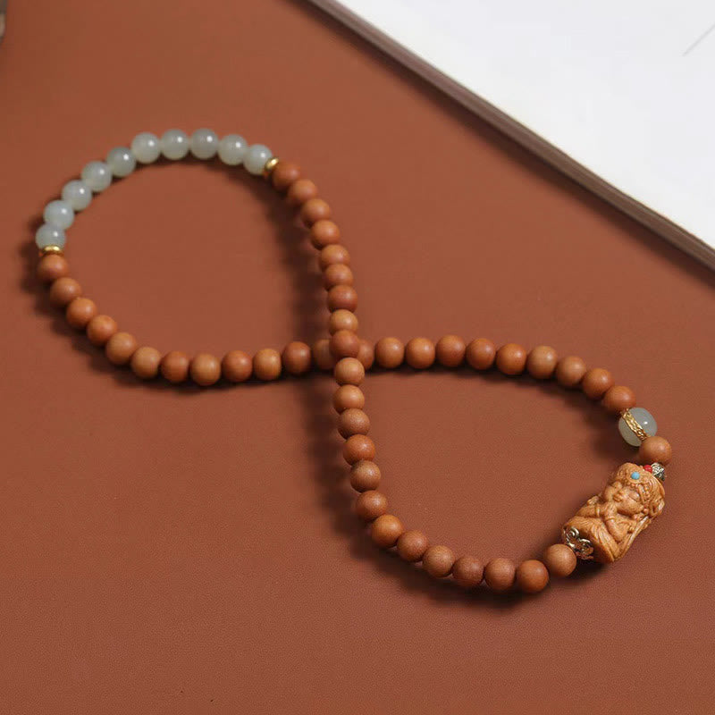 Bracelet unisexe en jade et bois de santal Hetian 13-21 cm