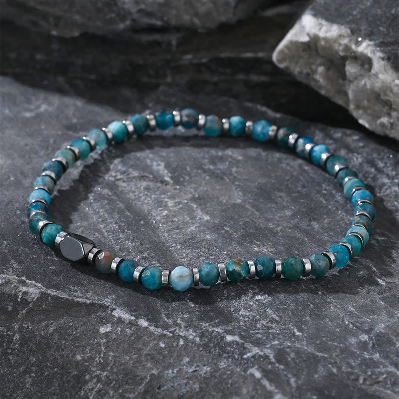 Bracelet de communication en apatite hématite 4 mm