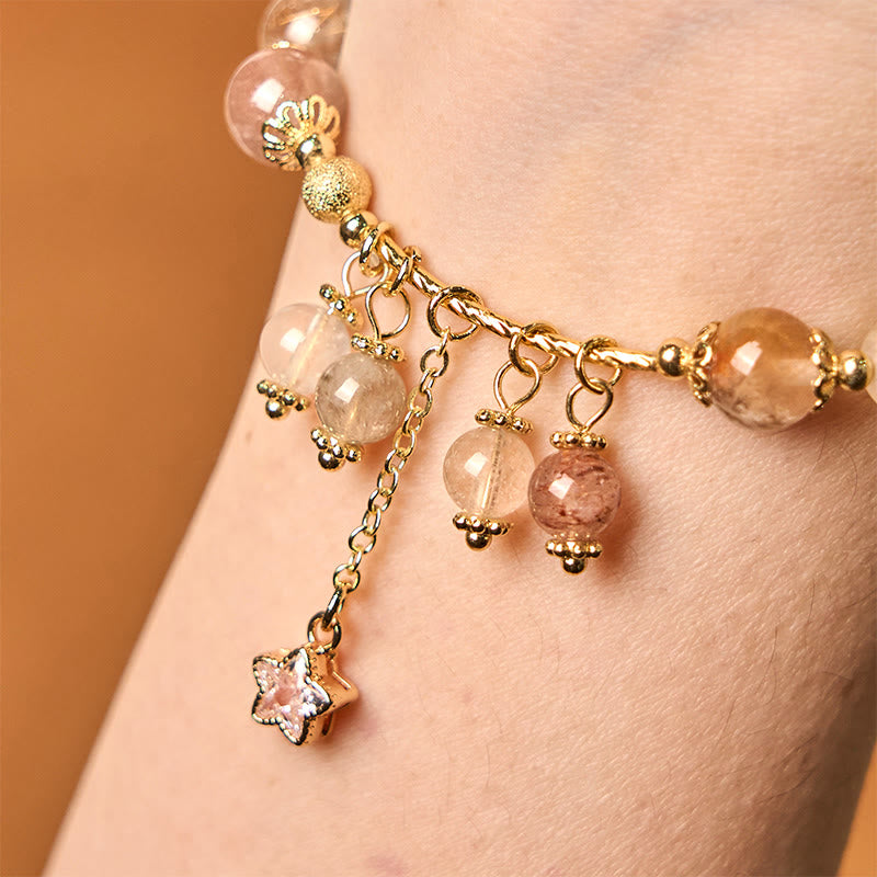 Bracelet de bon augure en quartz rutile jaune de 8 mm