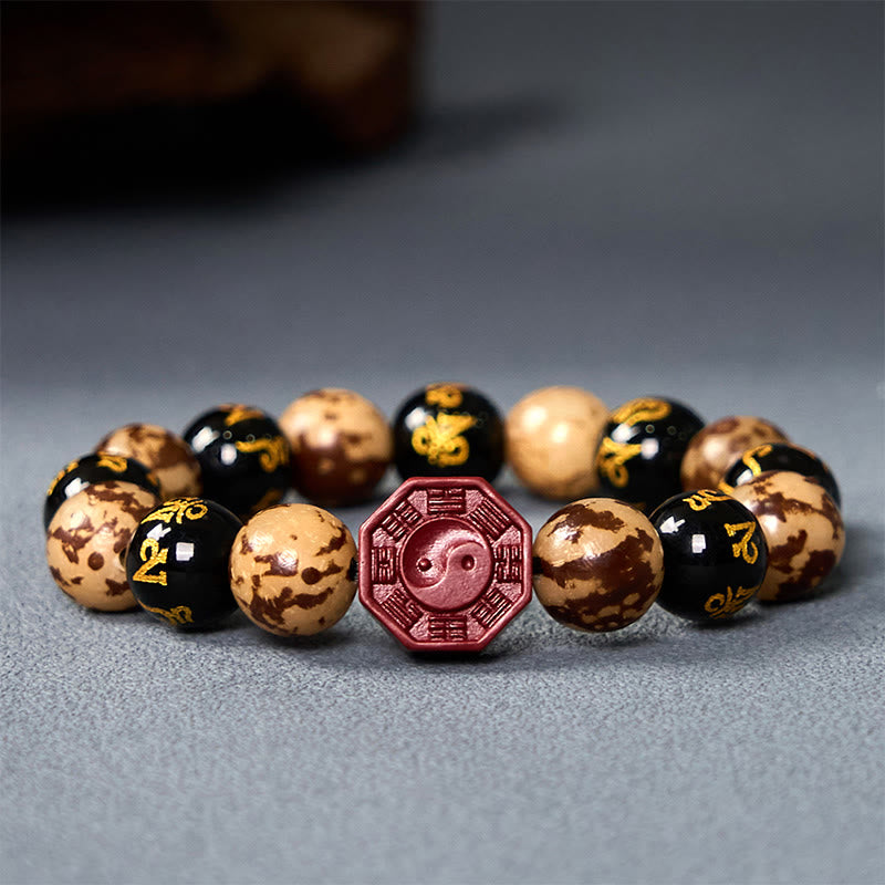 Bracelet calme au cinabre Bodhi Seed Om Mani Padme Hum