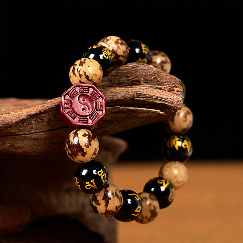 Bracelet calme au cinabre Bodhi Seed Om Mani Padme Hum