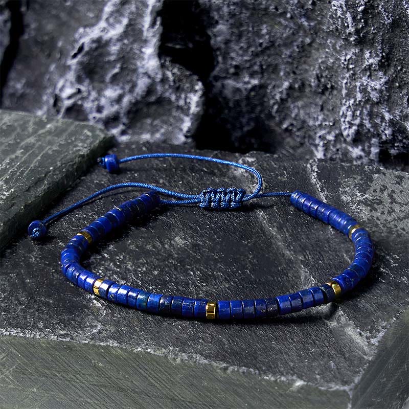 Bracelet spirituel réglable en lazurite de 4 mm pour un équilibre positif