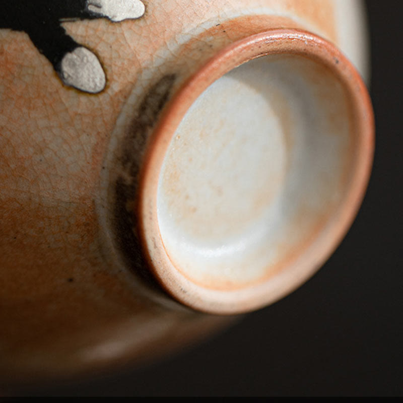 Tasse à thé Gaiwan en céramique avec couvercle, motif chat, 130 ml, pour rituels du thé