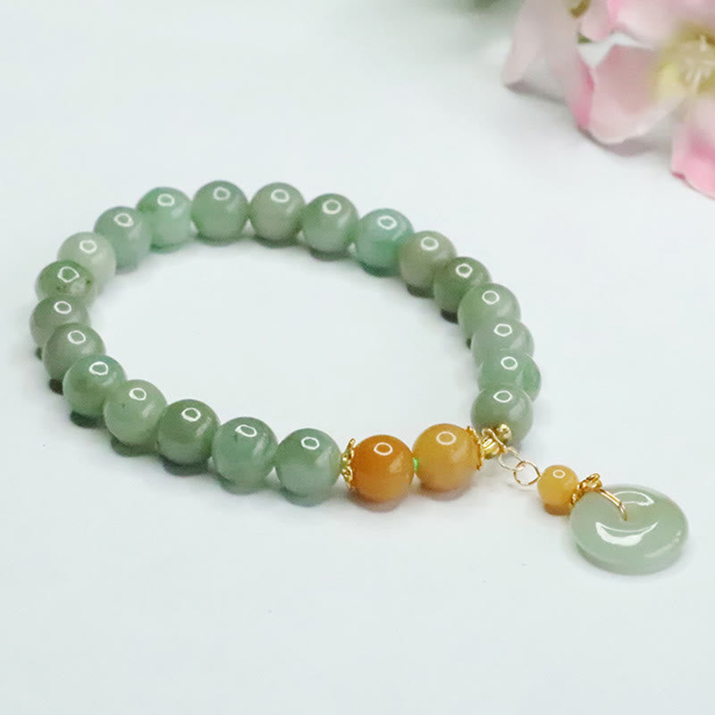 6mm Jade Peace Buckle Bracelet for Prosperity and Abundance