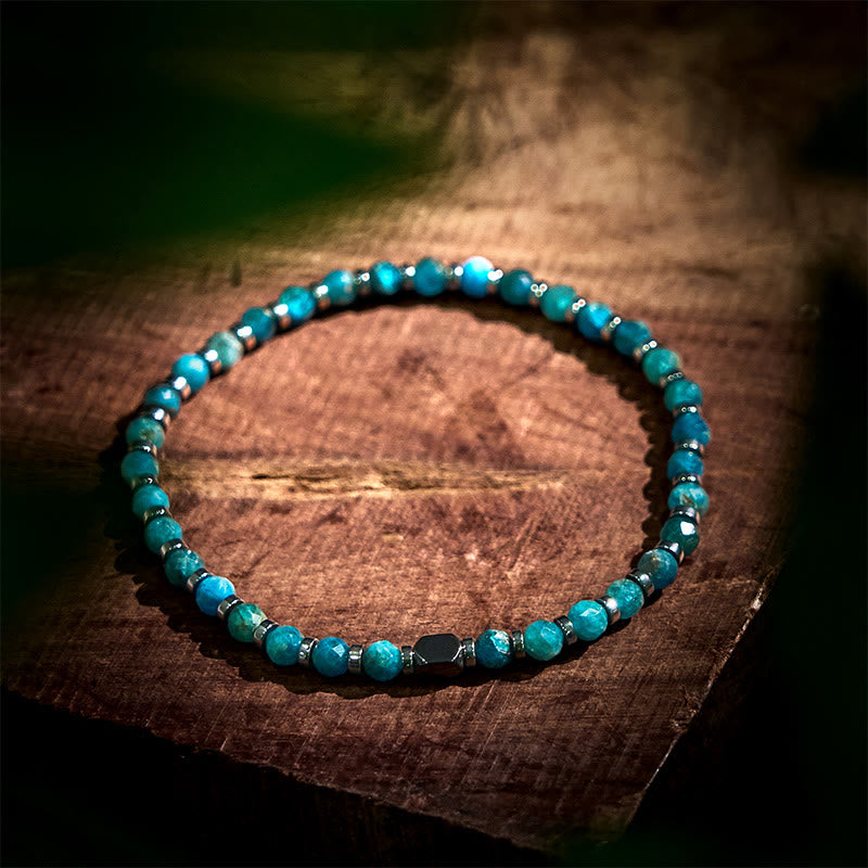 Bracelet de communication en apatite hématite 4 mm