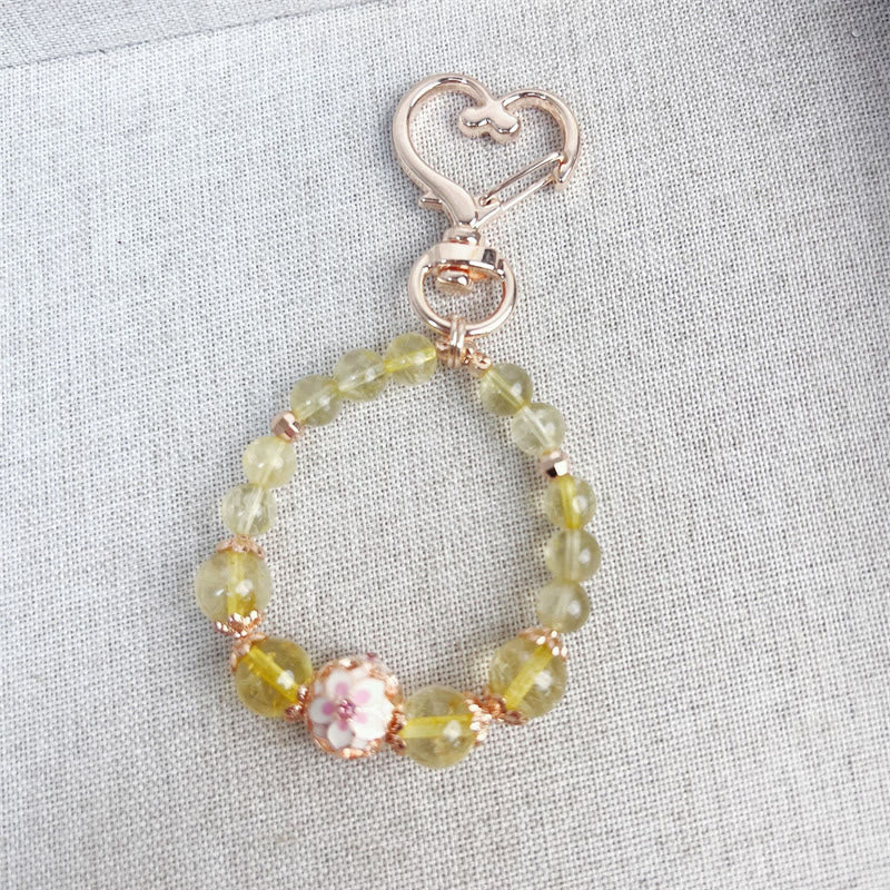 Porte-clés en quartz rutile pour la richesse et la protection