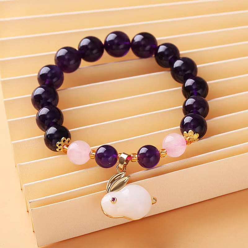 Bracelet en améthyste pour femme de 14 à 16 cm