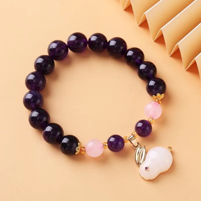Bracelet en améthyste pour femme de 14 à 16 cm