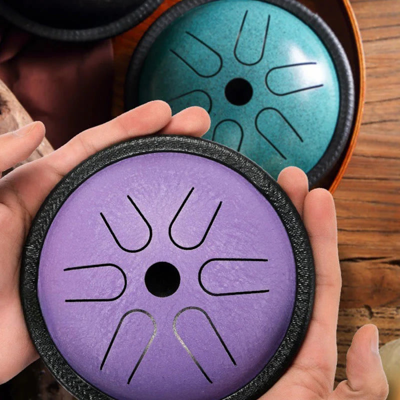 Mini tambour à langue en acier à disque en cuivre, 5,5" 6 notes clé C