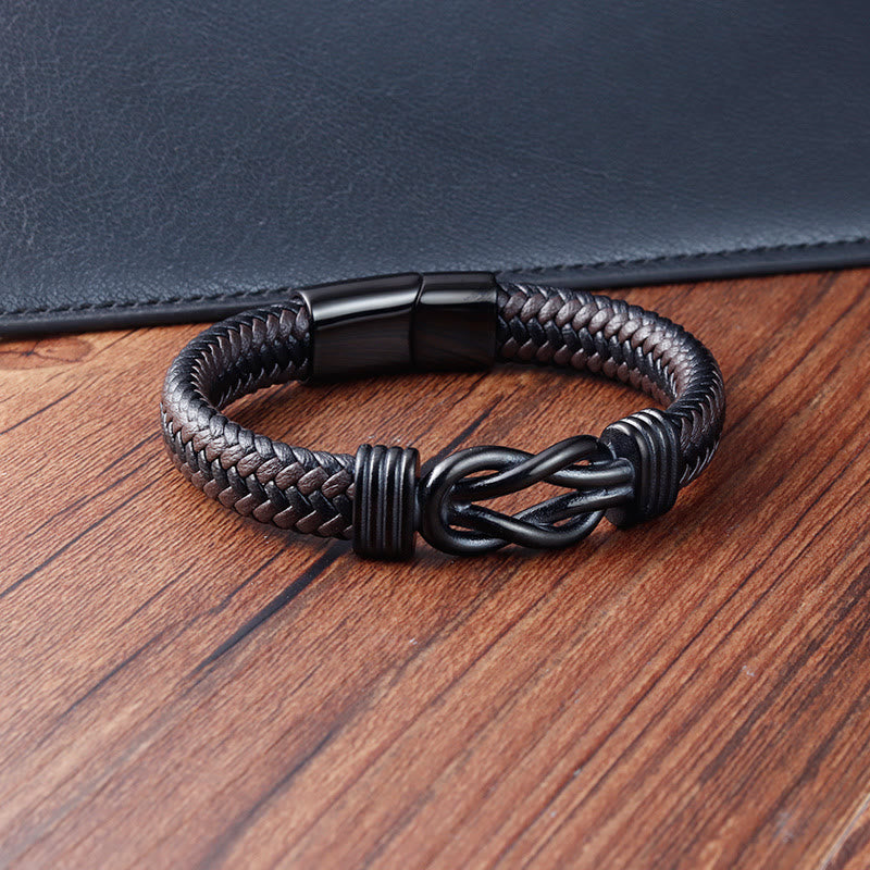 Bracelet d'équilibre en acier titane avec nœuds sans fin pour l'harmonie spirituelle