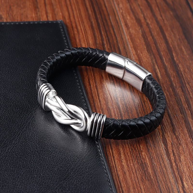 Bracelet d'équilibre en acier titane avec nœuds sans fin pour l'harmonie spirituelle