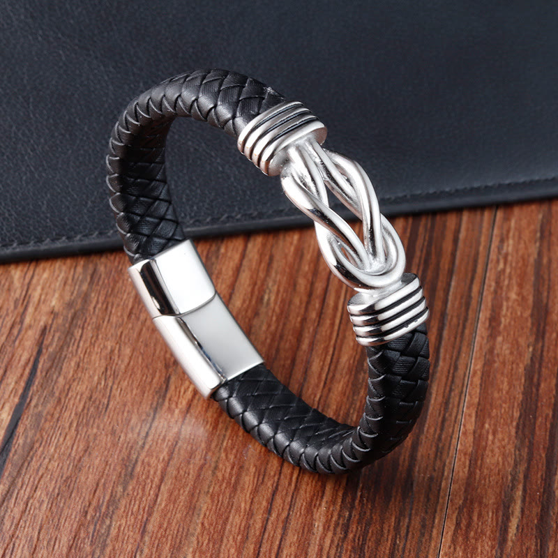 Bracelet d'équilibre en acier titane avec nœuds sans fin pour l'harmonie spirituelle