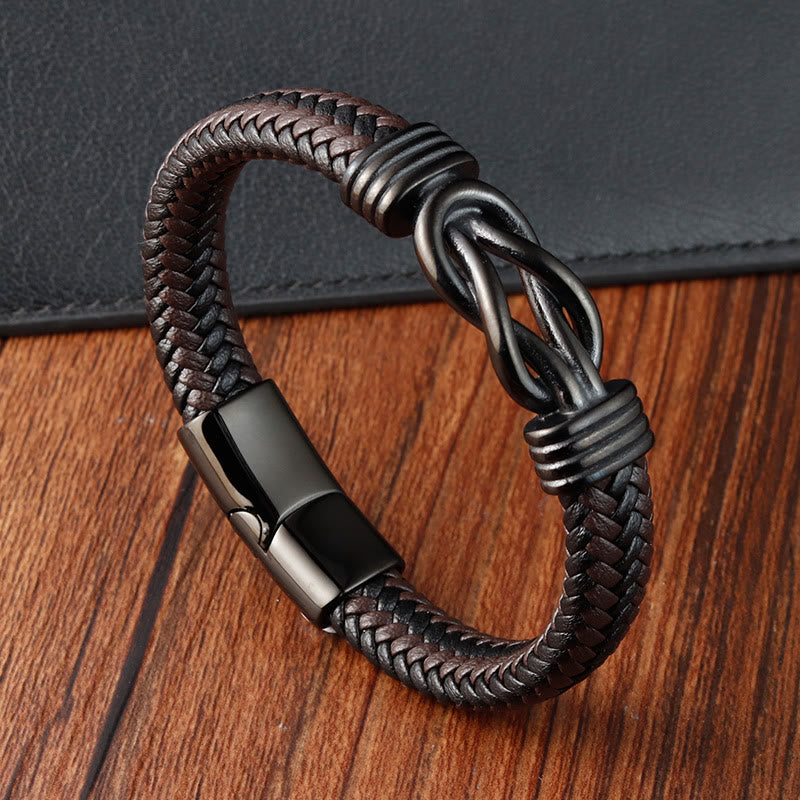 Bracelet d'équilibre en acier titane avec nœuds sans fin pour l'harmonie spirituelle