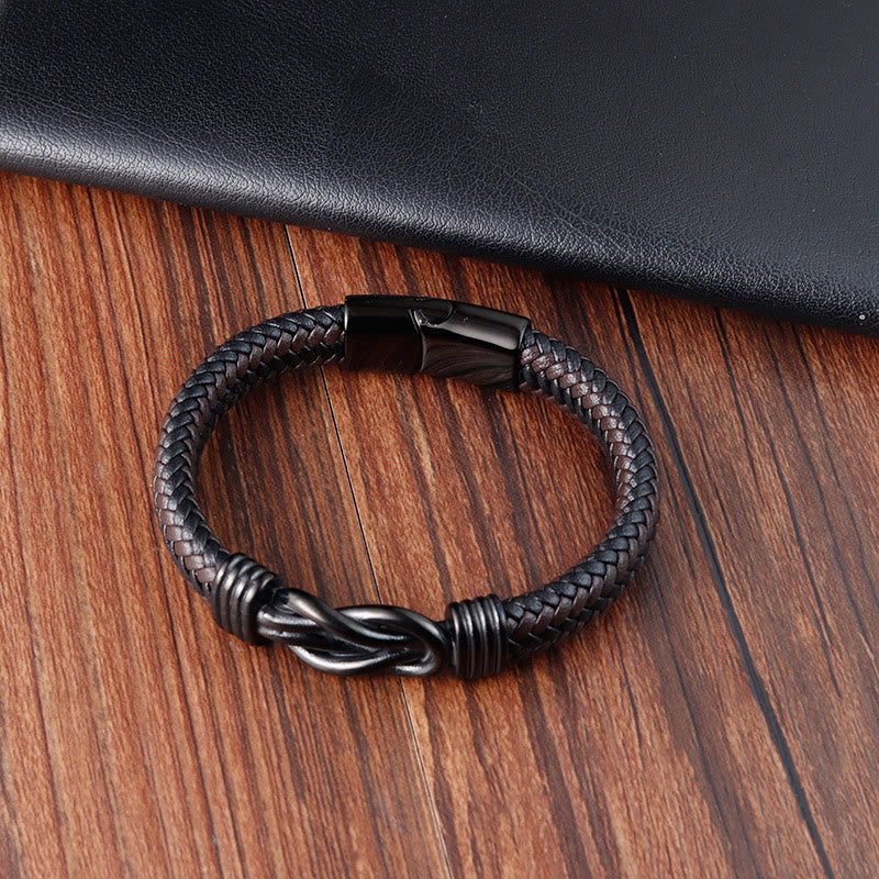 Bracelet d'équilibre en acier titane avec nœuds sans fin pour l'harmonie spirituelle