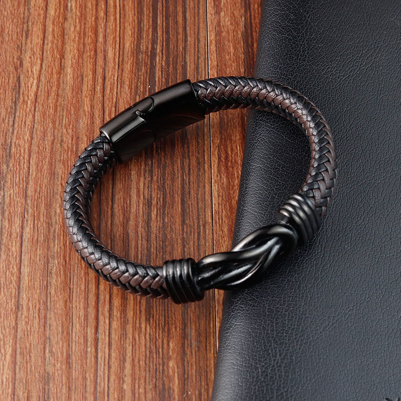 Bracelet d'équilibre en acier titane avec nœuds sans fin pour l'harmonie spirituelle