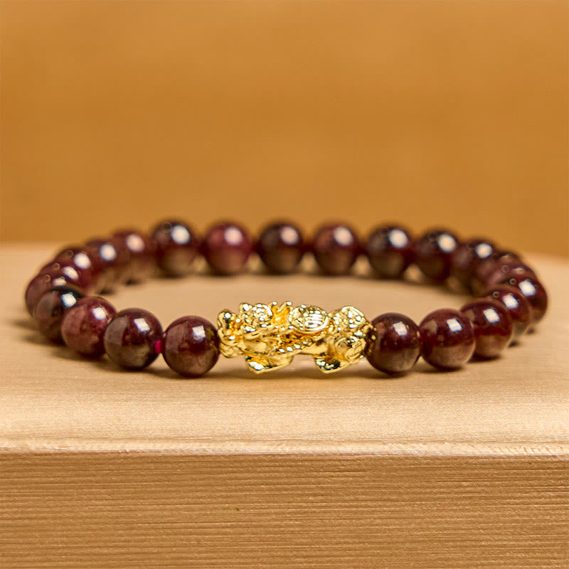 5mm Garnet PiXiu Protection Bracelet for Wealth