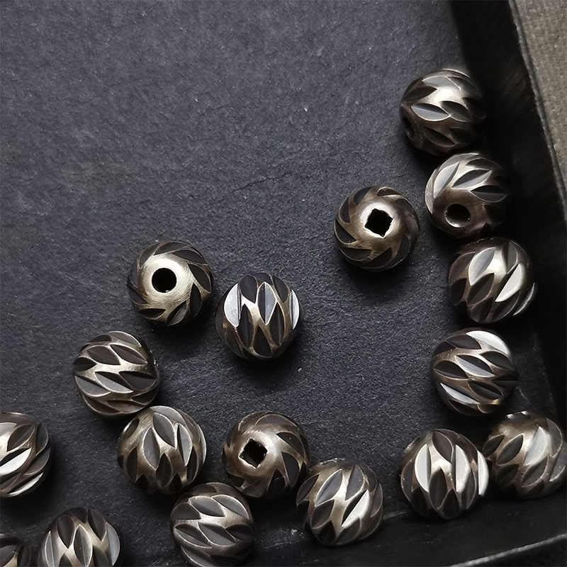 Bracelet de richesse rétro en cuivre | Motif sculpté vintage