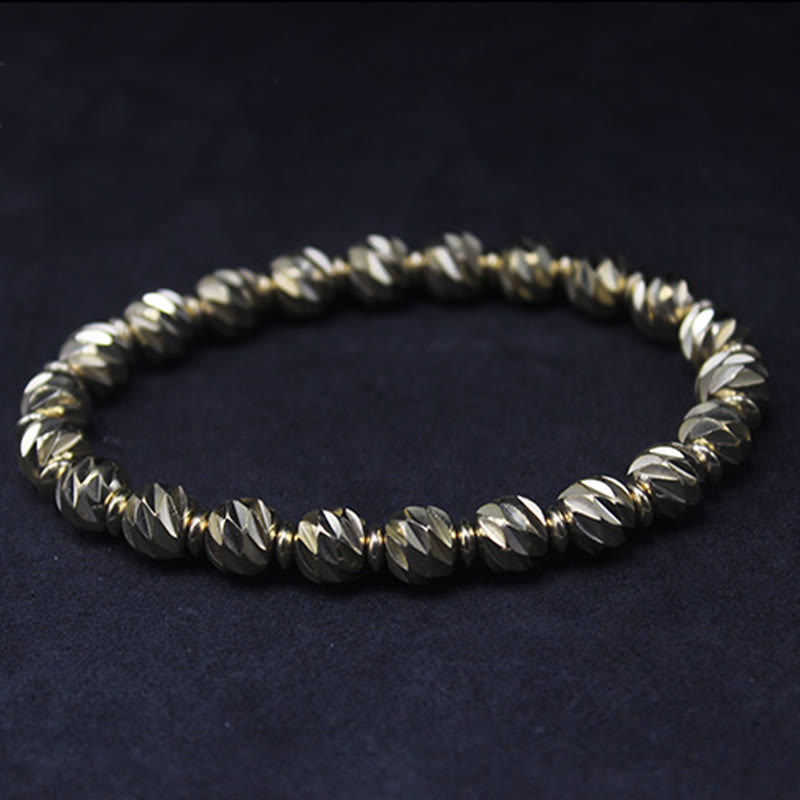Bracelet de richesse rétro en cuivre | Motif sculpté vintage