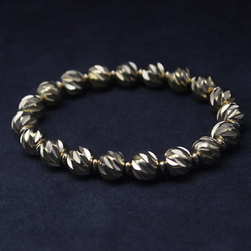 Bracelet de richesse rétro en cuivre | Motif sculpté vintage