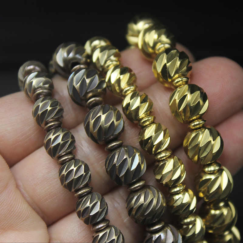 Bracelet de richesse rétro en cuivre | Motif sculpté vintage