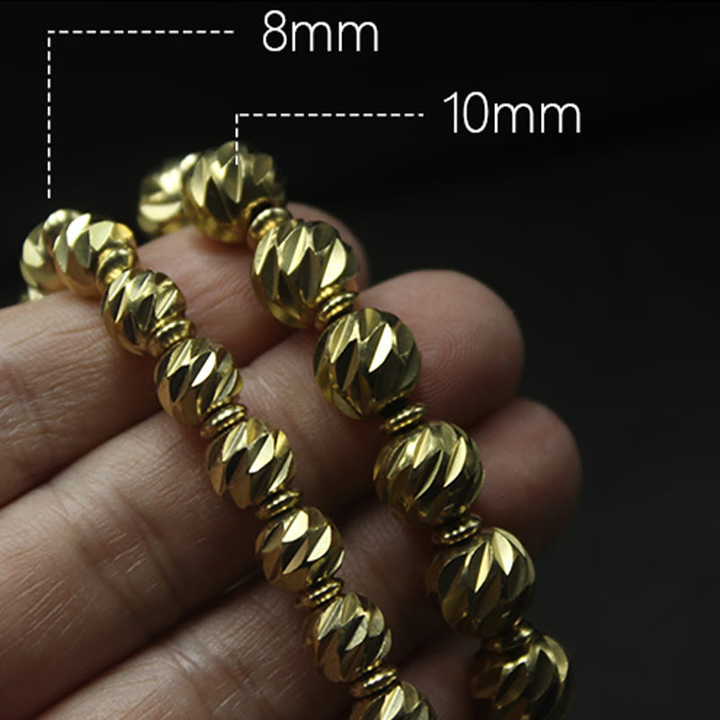 Bracelet de richesse rétro en cuivre | Motif sculpté vintage