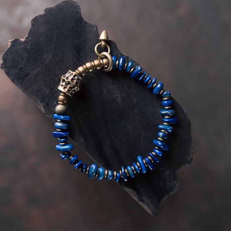 Unisex Lazurite Positive Spiritual Bracelet Vintage Design