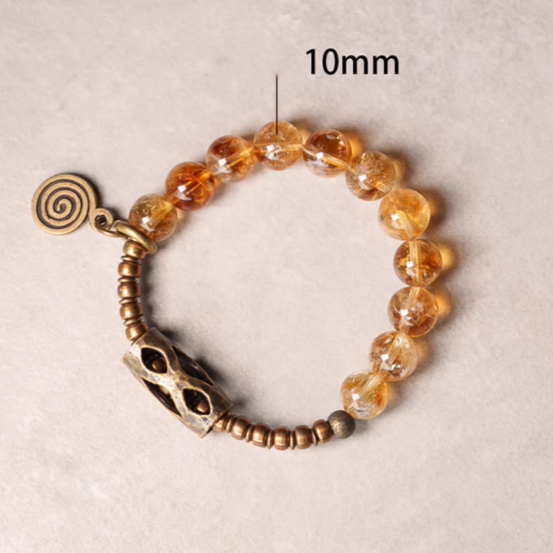 Bracelet de protection en citrine de 10 mm pour la prospérité et la joie