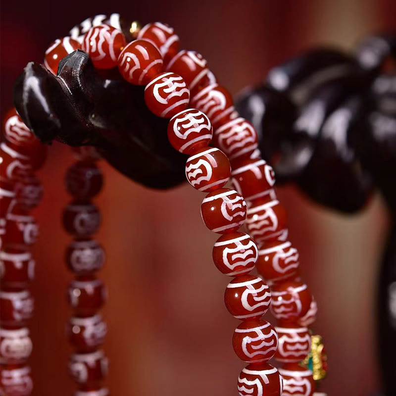 Perles de Mala en agate rouge de 8 mm pour l'acceptation de soi et le calme