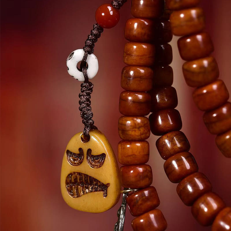 Mala Force et Protection en Os de Yack 8x6 mm 108 Perles