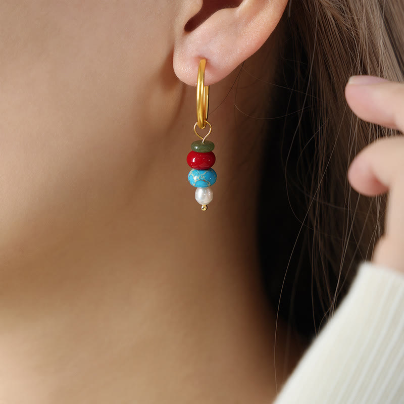 Red Agate Confidence Earrings in Titanium Steel | Healing Sounds