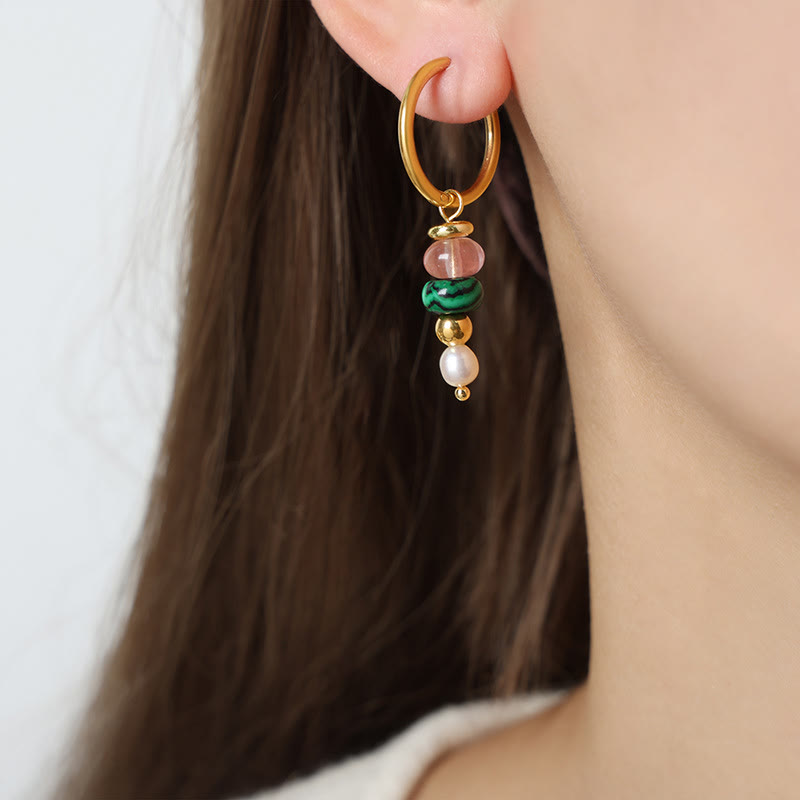 Boucles d'oreilles Confidence en agate rouge et acier titane | Sons de guérison