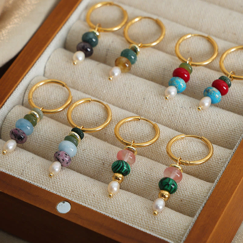 Boucles d'oreilles Confidence en agate rouge et acier titane | Sons de guérison