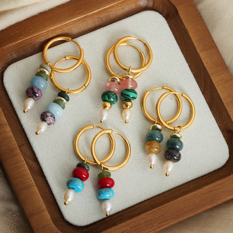 Boucles d'oreilles Confidence en agate rouge et acier titane | Sons de guérison