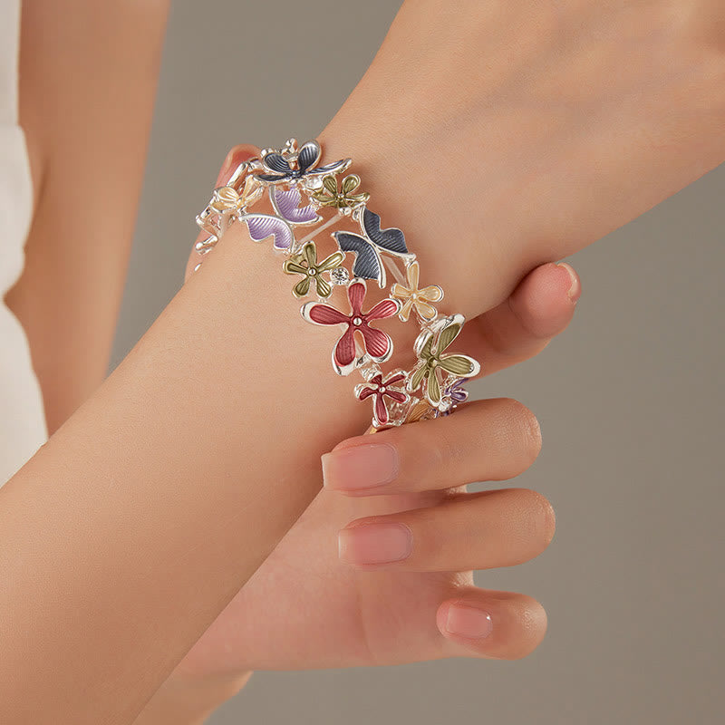 Bracelet spirituel en alliage papillon coloré pour l'amour et la liberté