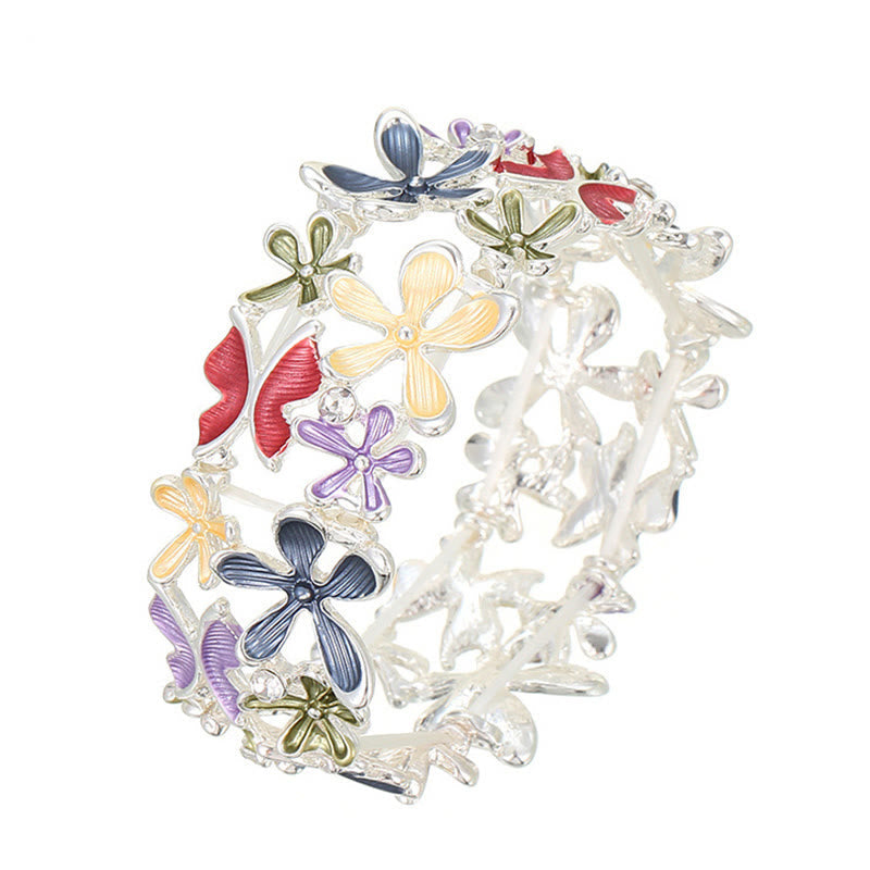 Bracelet spirituel en alliage papillon coloré pour l'amour et la liberté