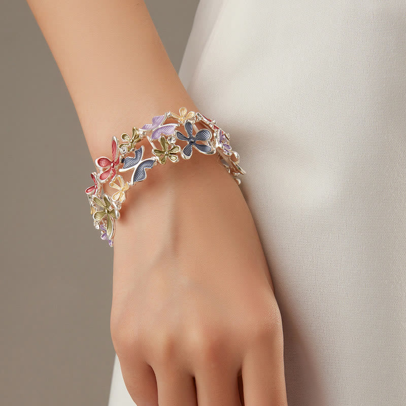 Bracelet spirituel en alliage papillon coloré pour l'amour et la liberté