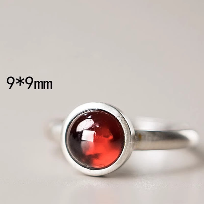 Bague en argent sterling 925 avec grenat pour une protection sereine