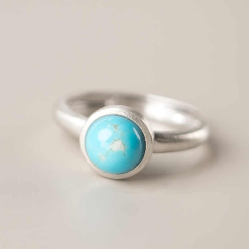 Bague d'équilibre en argent sterling 925 avec turquoise et lazurite 9 mm