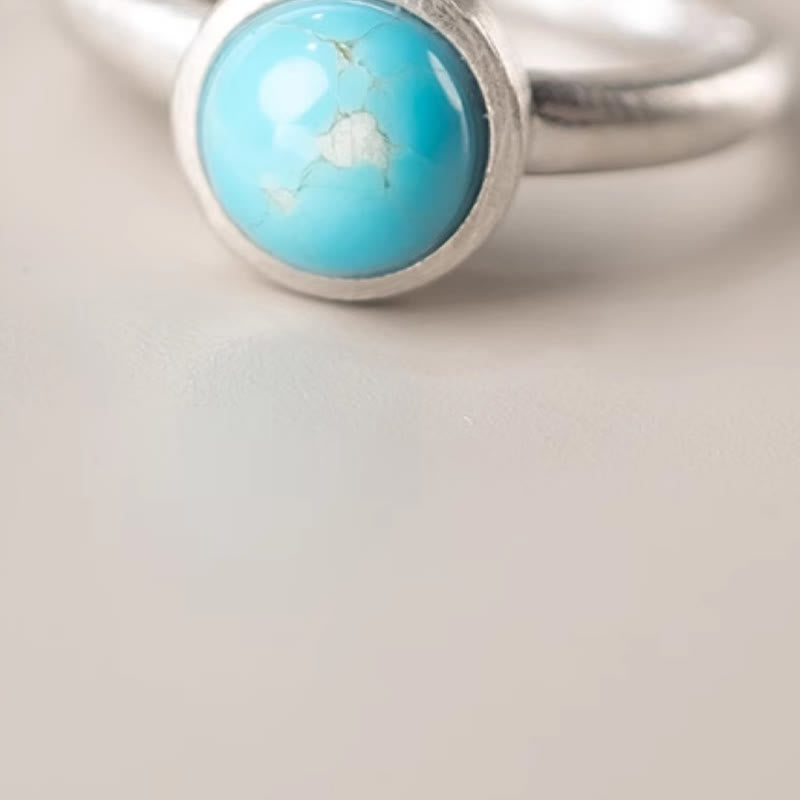 Bague d'équilibre en argent sterling 925 avec turquoise et lazurite 9 mm