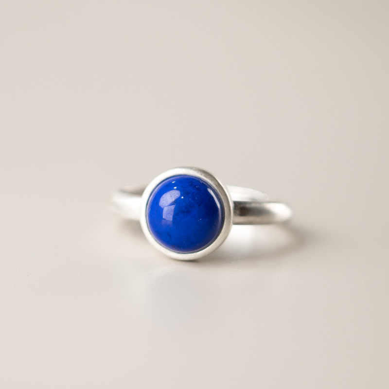 Bague d'équilibre en argent sterling 925 avec turquoise et lazurite 9 mm