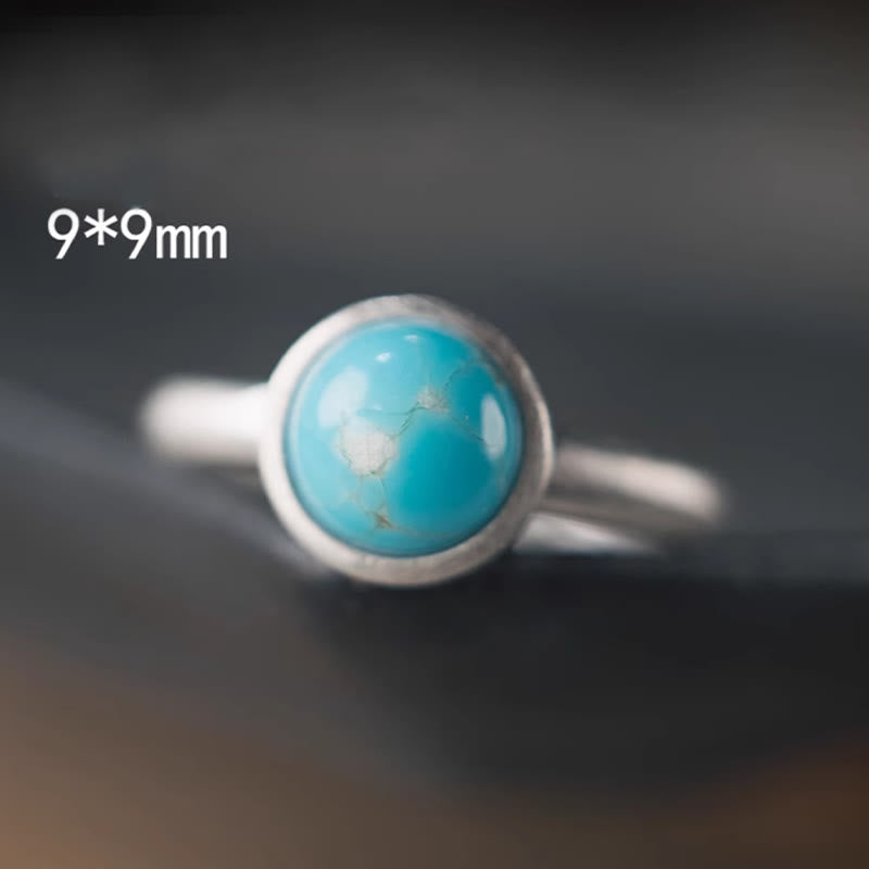 Bague d'équilibre en argent sterling 925 avec turquoise et lazurite 9 mm