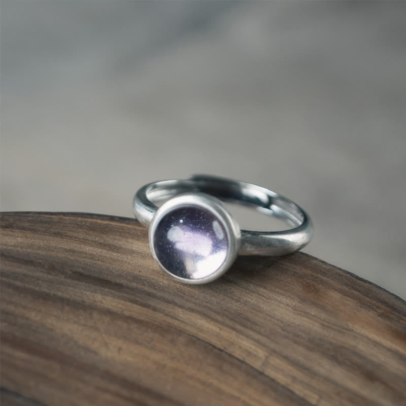 Adjustable Amethyst Ring 9mm 925 Sterling Silver Balance