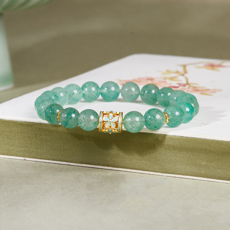 8mm Green Strawberry Quartz Calm & Protection Spiritual Bracelet