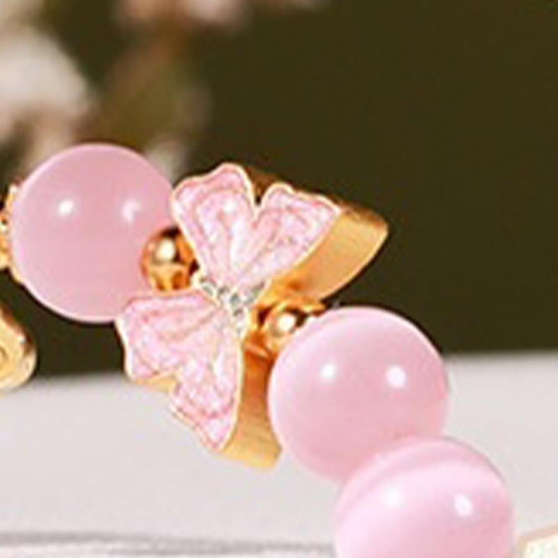 Bracelet en argent sterling 925 avec cadenas de paix en jade Hetian œil de chat et papillon