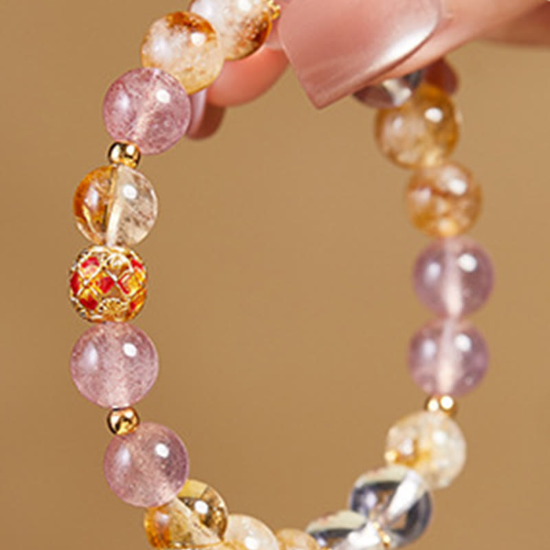 Bracelet de protection en citrine 17-19 cm | Argent sterling et quartz
